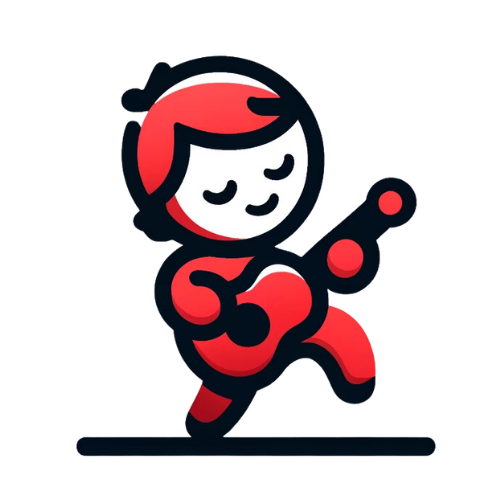 Cartoon character playing a guitar