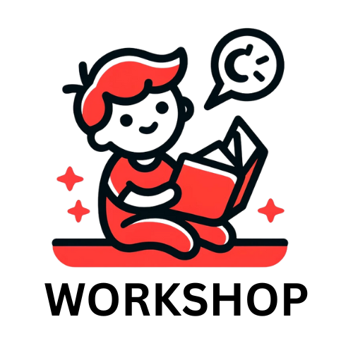 Cartoon child reading a book