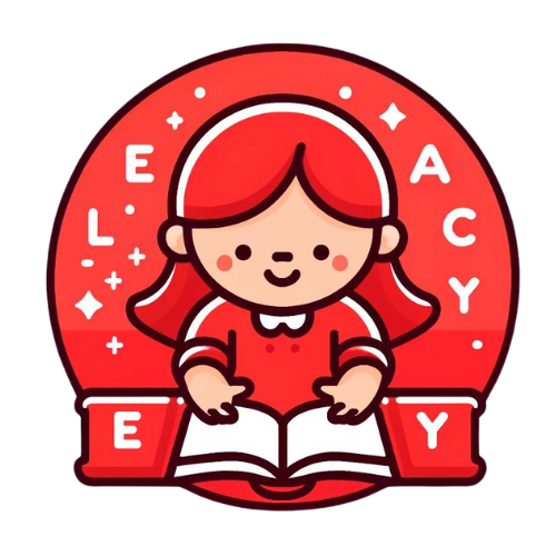 Cartoon girl reading a book